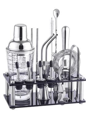 Glass wine mixer stainless steel set with graduated Xueke cu