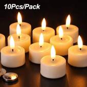 Fl0 Candle Flashing 12Pcs Fake LED Powered Light Battery Tea