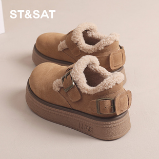 女鞋 女款 棉鞋 女冬2024冬季 子加绒厚底冬款 新款 鞋 星期六勃肯鞋 爆款