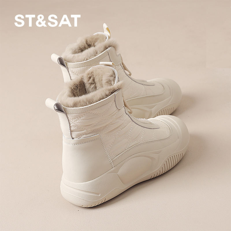 STSAT官方正品加绒雪地靴棉鞋