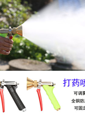 农用打药喷枪高压泵打药机果树大棚全铜可调雾化板式喷雾手压水枪