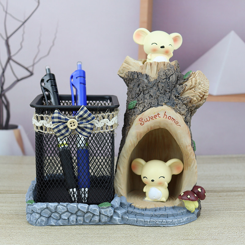 创意卡通呆萌鼠大笔筒摆件送同学男女朋友闺蜜生日礼物儿童节礼品