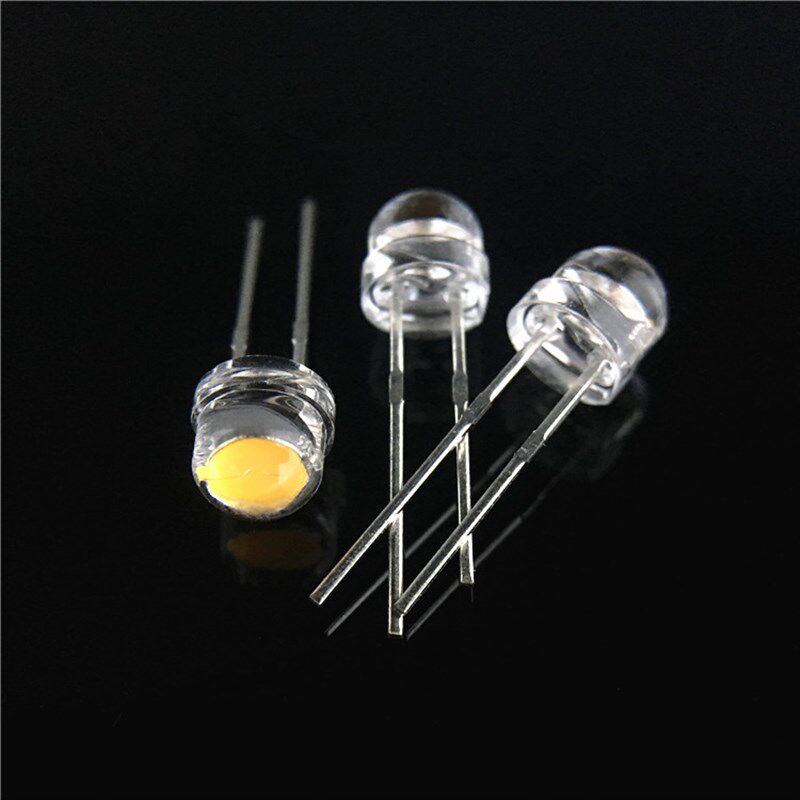 LED 3V草帽黄光超高亮led灯珠 5mm草帽点粉黄灯超大杯发光二极管