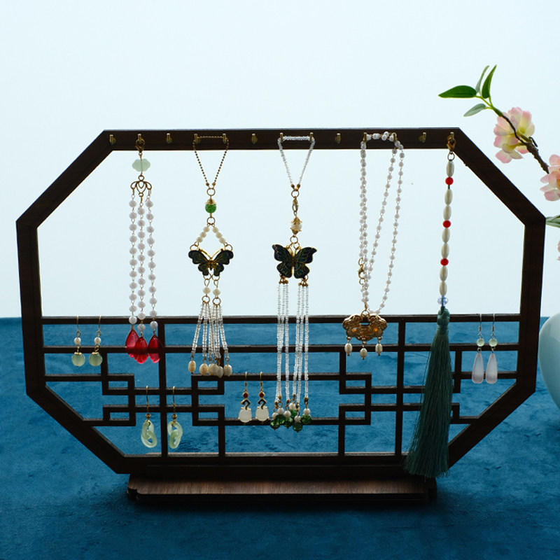 首饰展示架 复古八边花窗架耳环收纳架子项链架饰品陈列拍摄摆件,饰品/流行首饰/时尚饰品新,首饰展示架,淘宝优惠券,粉丝福利购,淘宝优惠卷
