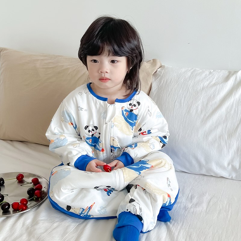 宝宝连体睡衣防着凉男孩春秋款男童2纯棉一岁婴儿连身衣3女童秋冬