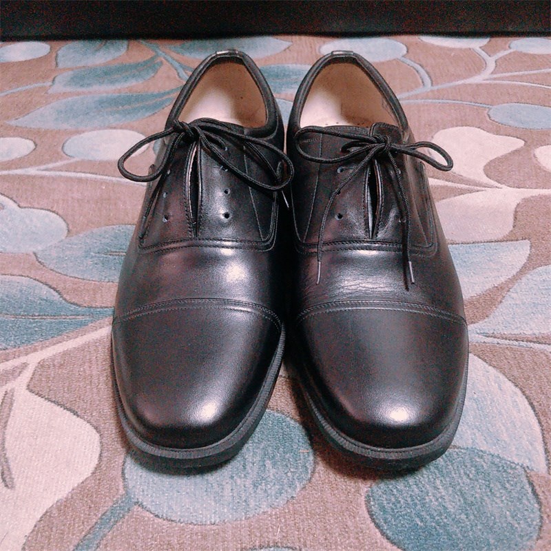 87三接头低腰皮鞋青年商务正装皮鞋圆头系带耐磨平跟春秋单皮鞋男