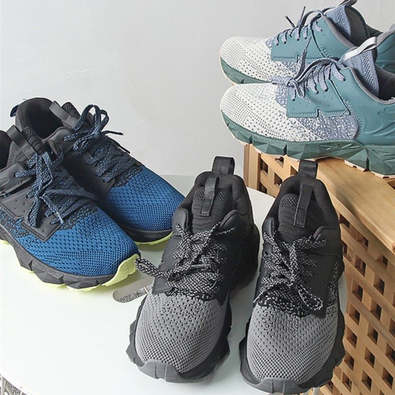 大捡漏 纯正外贸高品 透气飞织男士运动登山越野跑鞋低帮休闲鞋潮