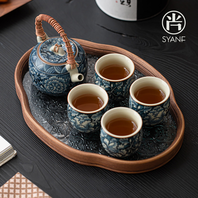 青花瓷茶壶茶杯具套装2025新款家用功夫茶具泡茶专用壶喝茶杯一套图片