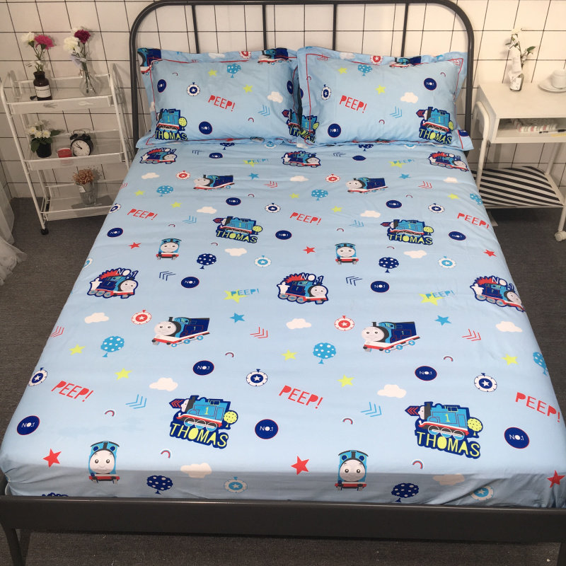 全棉儿童床单双人1.5m1.8米床笠单件男孩床垫保护罩卡通床罩纯棉