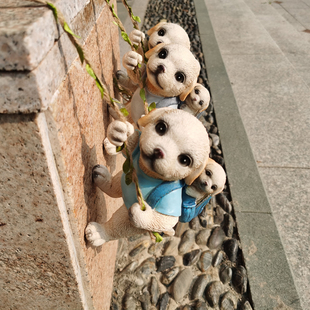 户外花园攀登狼狗摆件母子拉布拉多庭院阳台装饰工艺品幼儿园挂件