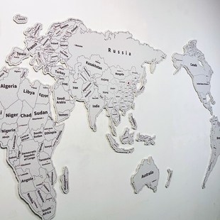 素白款世界地图装饰墙贴毛毡板旅游足迹照片墙游记打卡签到纪念墙