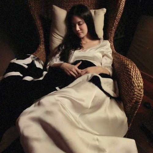 2021新品真丝绸睡衣女长袖睡裙宫廷风打底裙长裙家居服春秋连衣裙