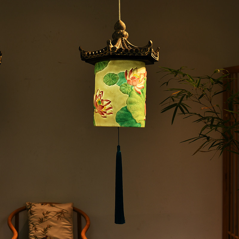 仿古茶室新中式复古装饰吊灯徽派古典中国风餐厅过道走廊禅意灯具