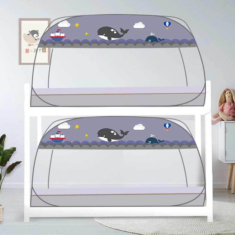 学生免安装蚊帐防蚊拉链式床尾门宿舍上下铺单人蒙古包子母床蚊帐