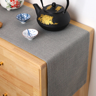 桌旗中式禅意茶台长条桌布茶桌z垫布中式斗柜盖布条电视柜茶席鞋