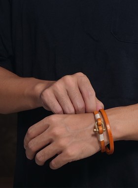 复古植鞣真皮手环纯手工个性手链 简约 男女情侣款手镯配饰品首饰