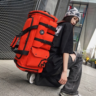 旅行包男款大容量双肩包一包多用短途住宿揹包干湿分离训练健身包