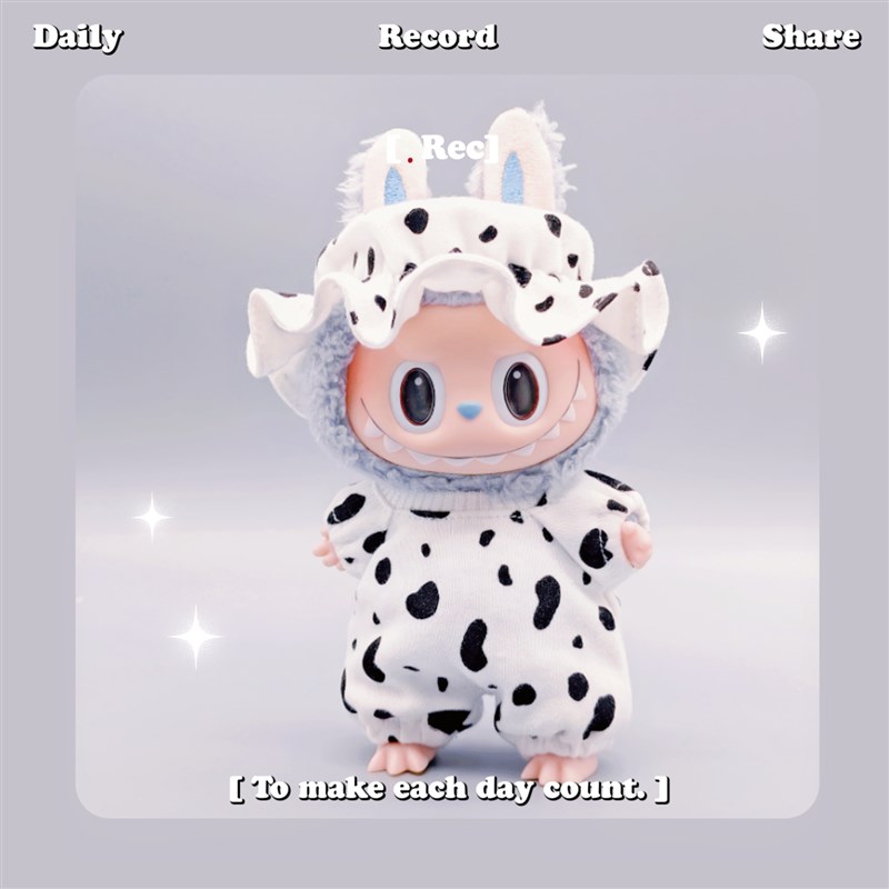 可爱娃衣着替玛特泡泡公仔衣服拉布布春游连体衣花苞帽子套装17cm