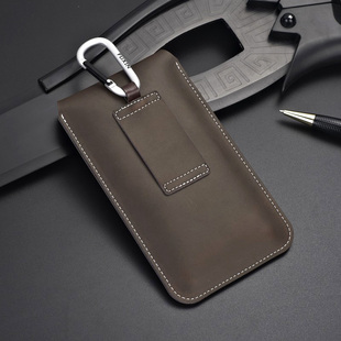5.0 6.4 6.6 7寸真皮手机套腰包穿皮带腰挂袋超薄竖款单层男工地