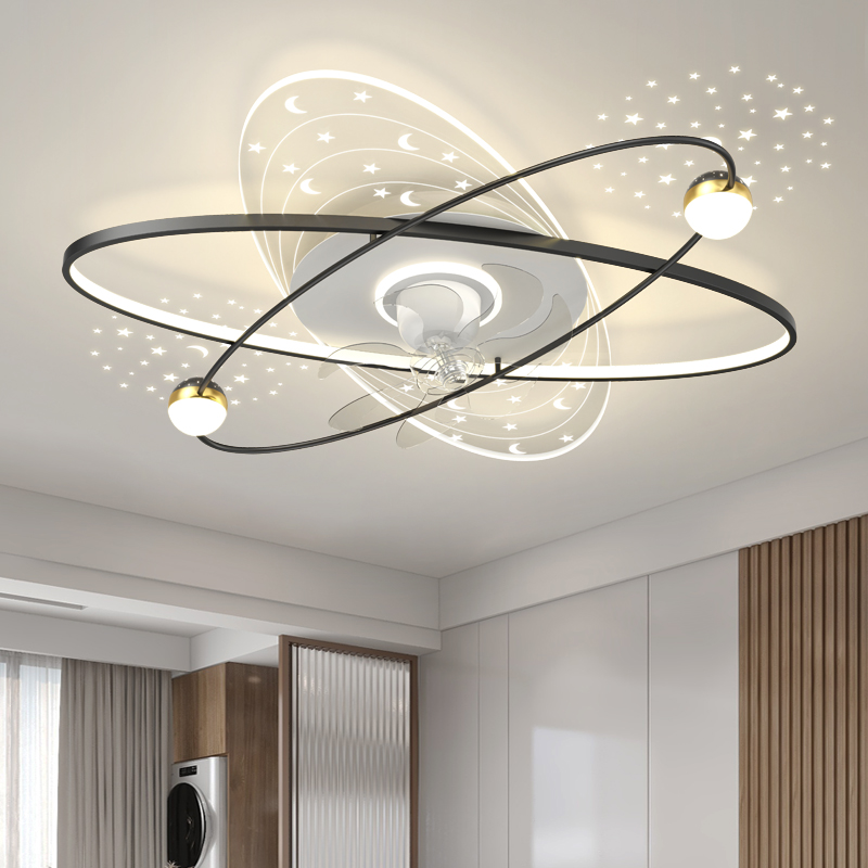 客厅吸顶风扇灯北欧轻奢卧室书房360度旋转摇头吊扇灯具组合套餐