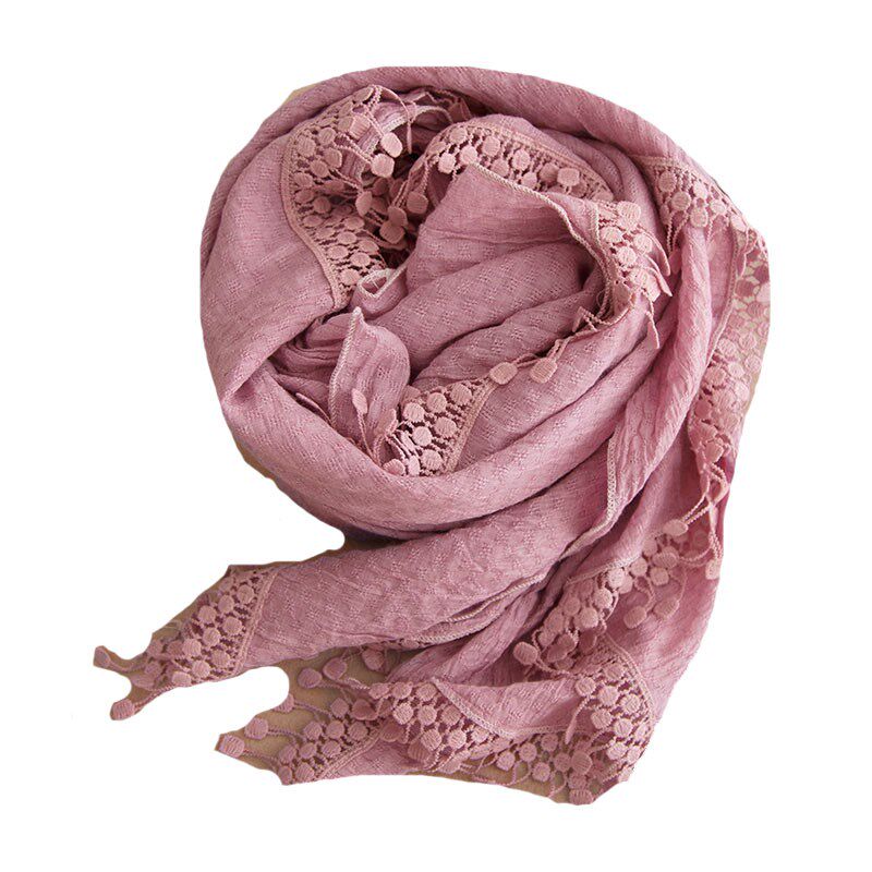 棉麻围巾女秋冬季纯色日系百搭文艺披肩两用亚麻森系保暖超大方巾