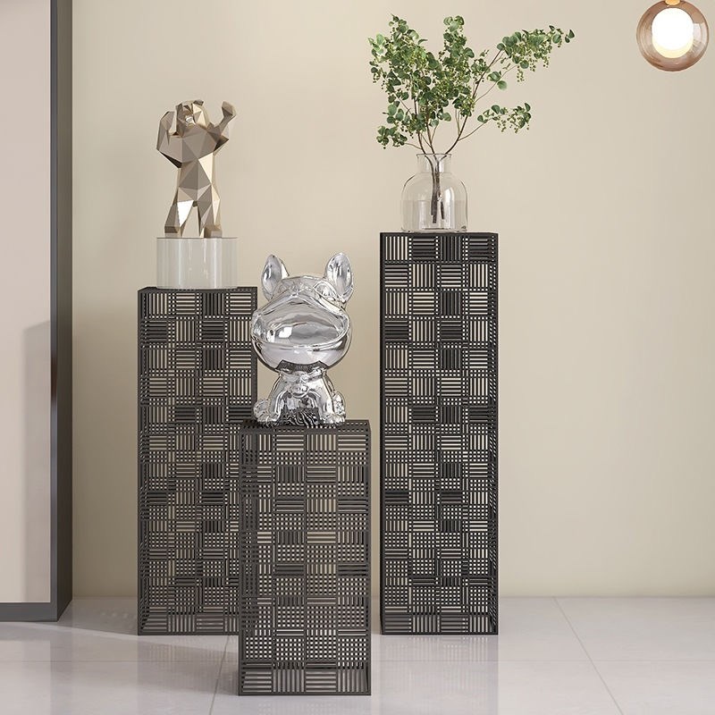 现代简约铁艺花架客厅角边几室内网红北欧摆件阳台轻奢置物架落地