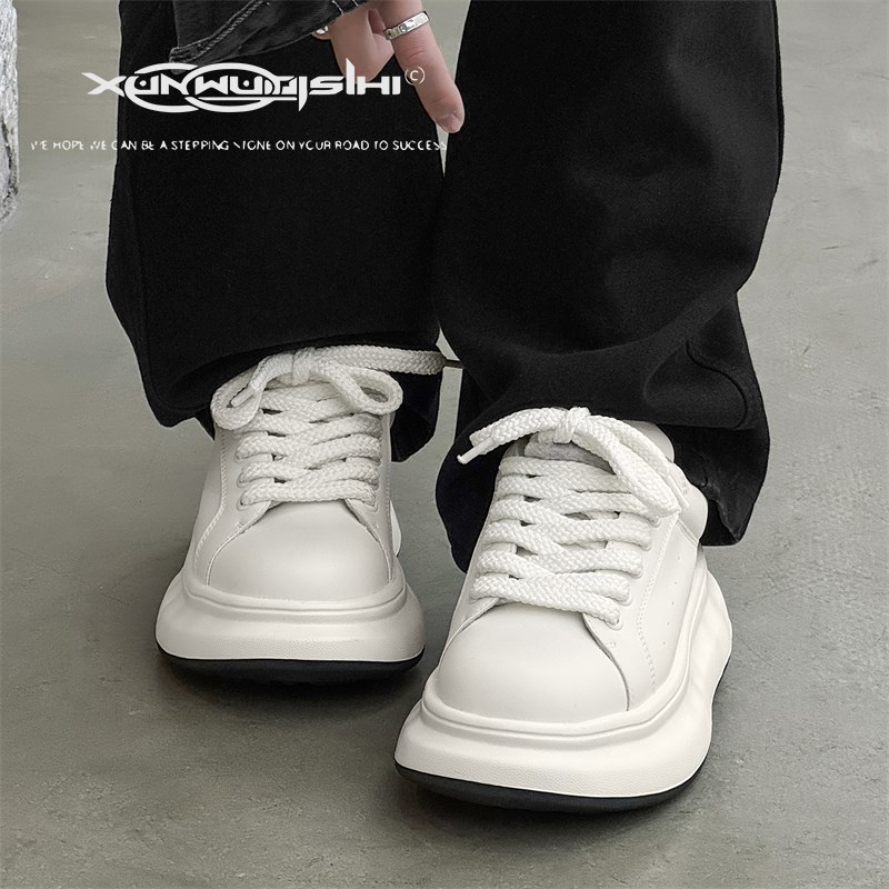 6CM厚底增高小白鞋男女休闲鞋子2025春季新款百搭松糕鞋情侣板鞋