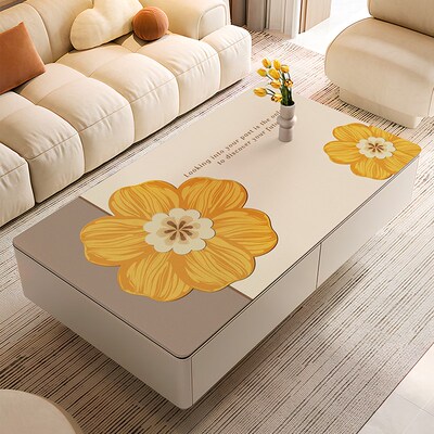 奶油风桌布防水防油免洗防烫隔热PCVC餐桌垫茶几台盖布桌面保护垫