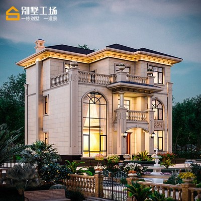 二层半农村自建房子别墅设计图纸三层120平新款欧式乡墅图3241