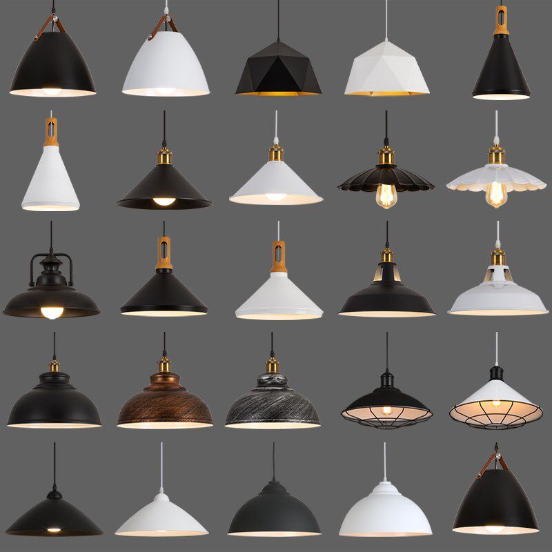 铁艺工业风灯罩创意个性西餐厅咖啡酒吧台烤肉店锅盖复古餐厅吊灯