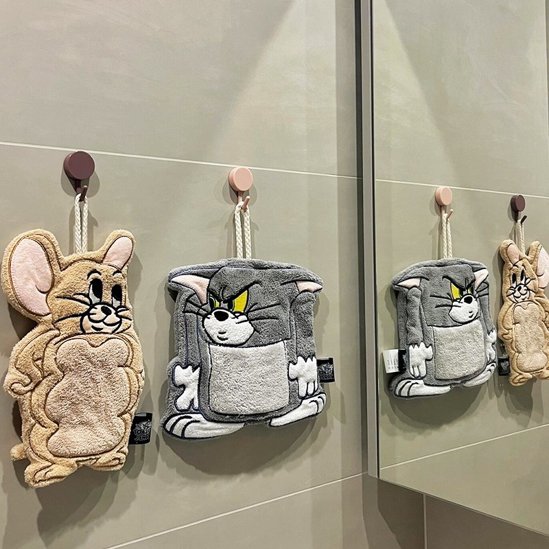 猫和老鼠擦手巾超强吸水加厚可挂式浴室洗手巾高颜值可爱卡通毛巾