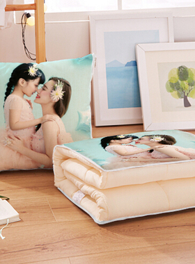 空调抱枕被子两用定制来图定做照片dFiy多功能毯子个性可爱办公室