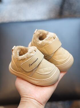 婴儿棉鞋婴儿鞋子儿童冬季加绒加厚保暖学步鞋女宝0一1岁小童鞋男