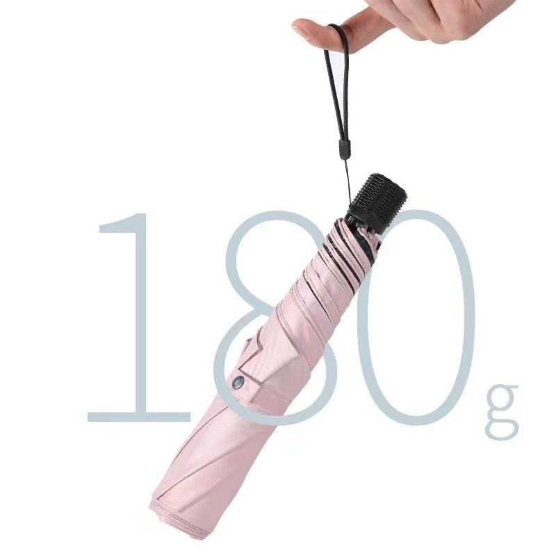 186克超轻泼水全自动晴雨男女两用强防晒日式三折叠便携铅笔伞