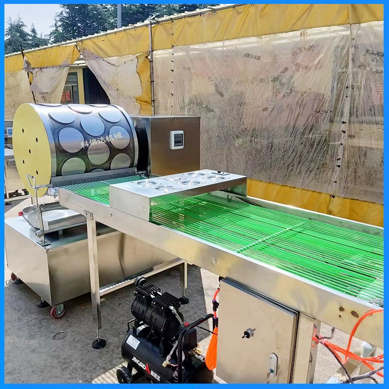 全自动圆形烤鸭饼机设备福建烤鸭饼机小型电加热烤鸭饼机