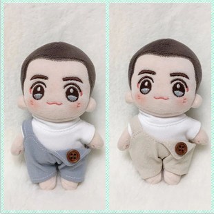 现货娃衣10cm12cm正常体棉花娃娃玩偶公仔背带裤子白T恤夏日套装