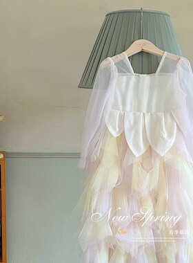 女童连衣裙2025春季新款洋气儿童中童小女孩网纱公主裙50171