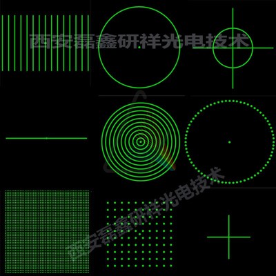 激光器随机点阵衍射塑料DOE直线平行线直线点阵二维7条线多条平行
