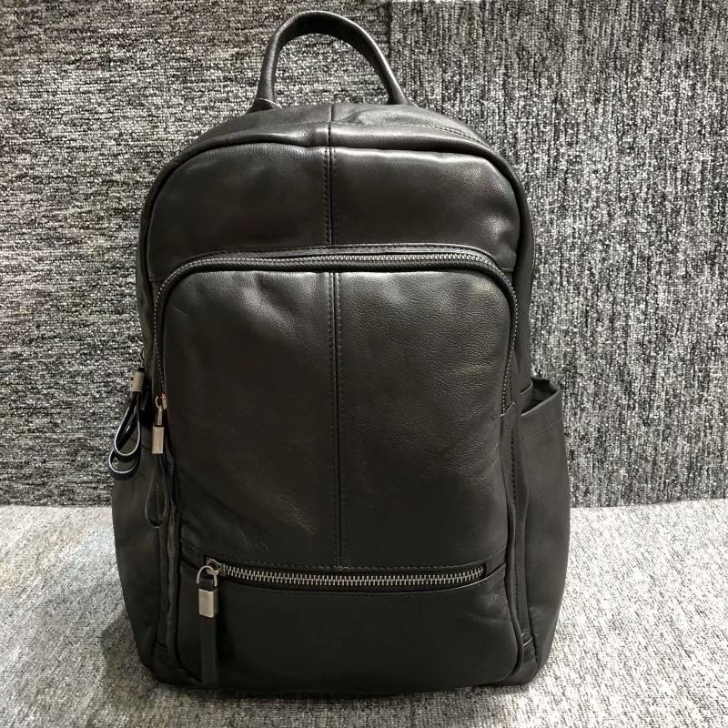 韩版真皮包包2020百搭时尚头层牛皮复古简约男女通用款双肩背包