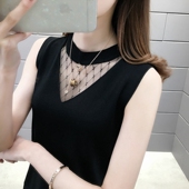 内搭打底衫 冰丝无袖 大码 吊带背心女春夏季 宽松蕾丝爆款 上衣薄外穿