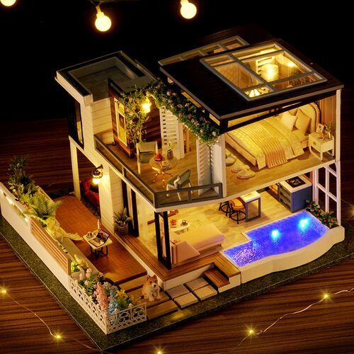 diy小屋大型别墅迷你微缩场景模型屋拼装建筑玩具创意生日礼物女