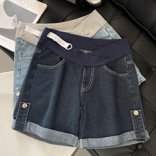 孕妇夏装低腰裤子夏季外穿牛仔短裤夏天怀孕打底裤时尚韩版热裤夏