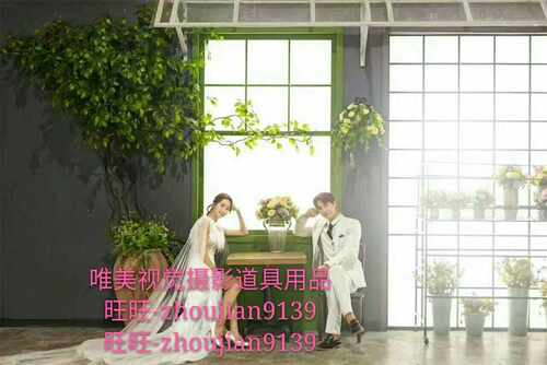新款儿童实景摄影棚婚纱实景影楼装修韩式棚店面设计制作w-3386