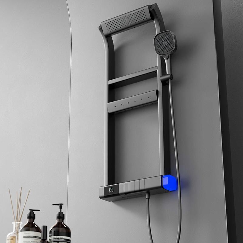 多功能恒温数显置物架淋浴屏花洒套装水温显示家用淋浴喷头