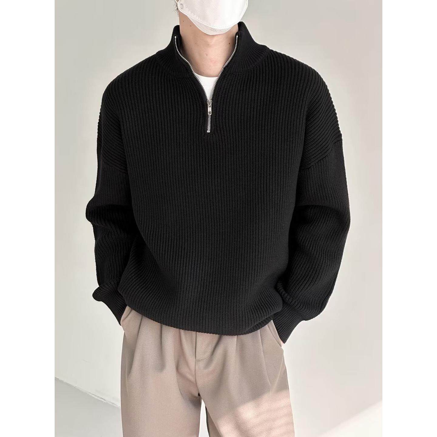 Men's Half Zip Sweater High Neck Knitted Jacket - Buy from Taobao, China | Shopme Agent