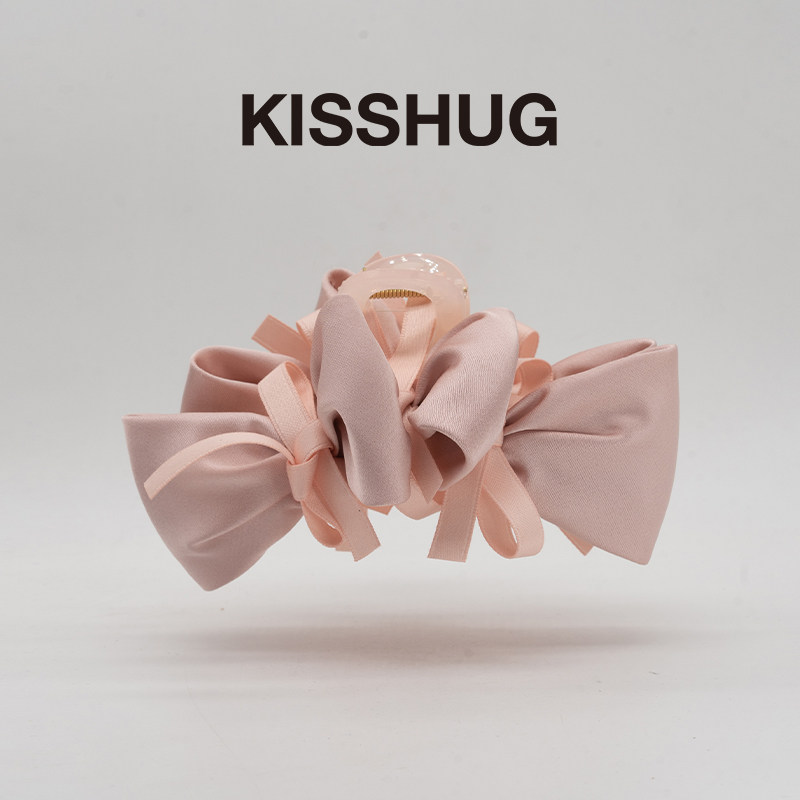 发夹抓夹发饰盘发鲨鱼蝴蝶结夹简约甜美黑色女后脑勺头饰网红气质