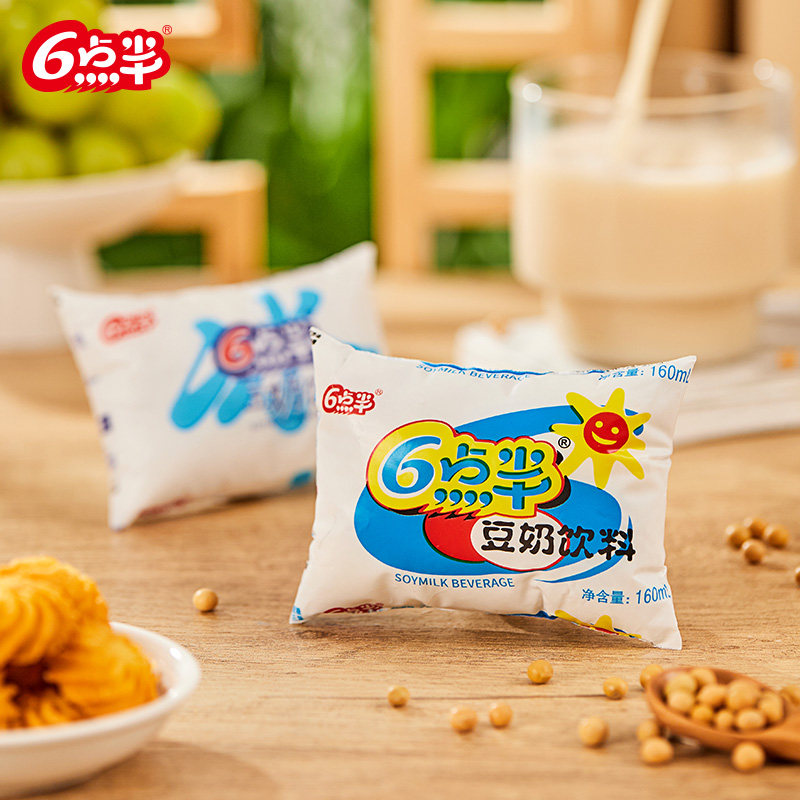 六点半豆奶经典袋装植物蛋白饮料学生早餐奶160ml*28袋整箱老牌子