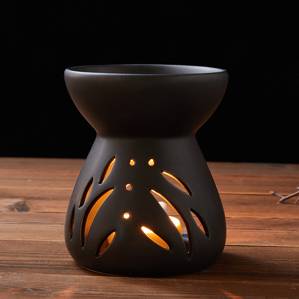 大号黑色陶瓷蜡烛香薰灯炉带托小檀香熏香炉精油美容院家用复古,家居饰品,香薰炉,淘宝优惠券,粉丝福利购,淘宝优惠卷