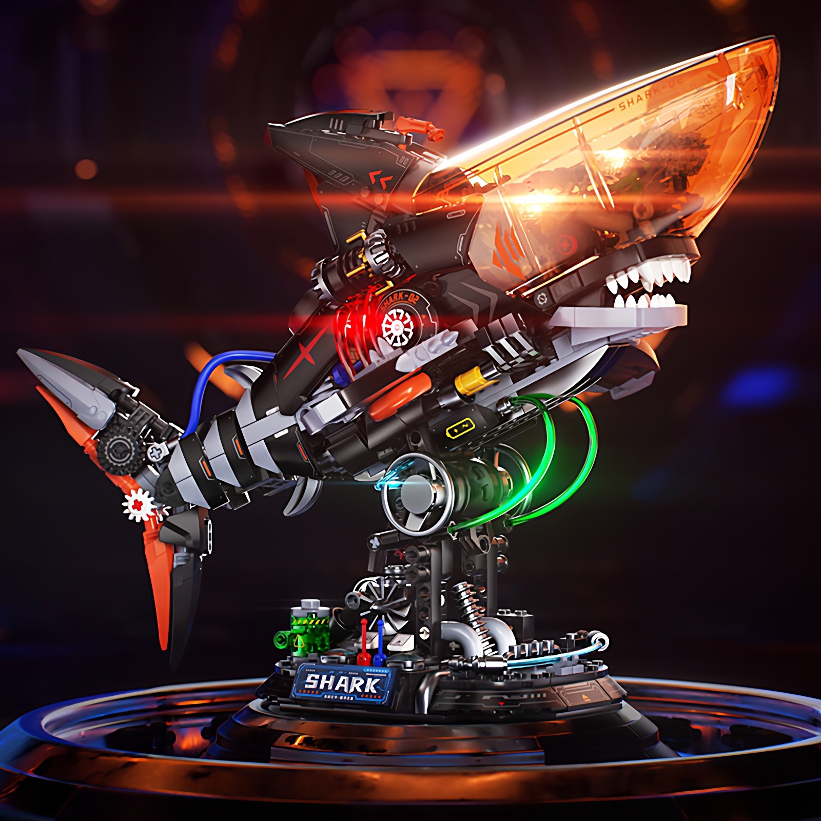 潮玩积木鲨鱼拼装模型玩具男孩女孩儿童拼图玩具摆件6到12岁以上,玩具/童车/益智/积木/模型,普通塑料积木,淘宝优惠券,粉丝福利购,淘宝优惠卷