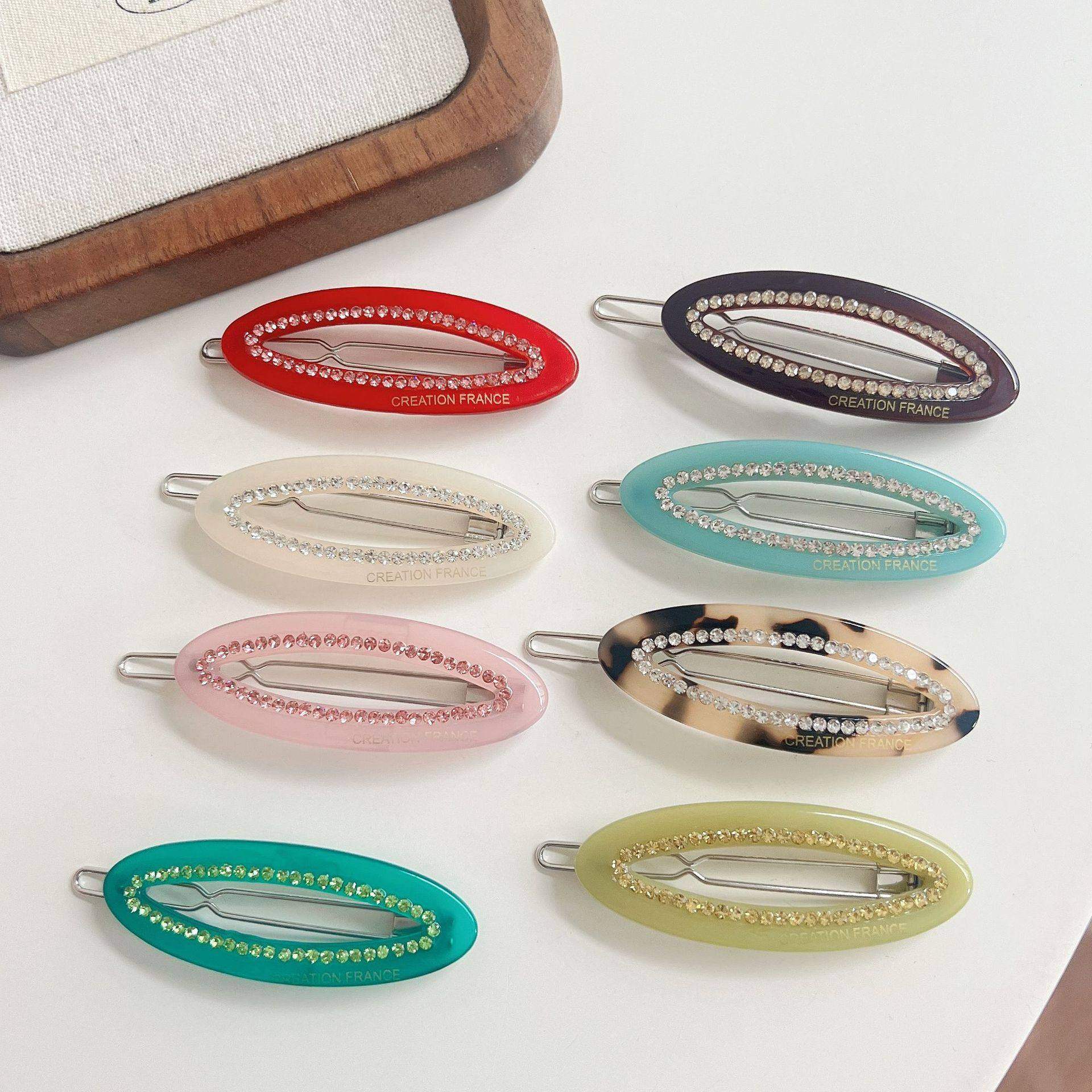 侧边镂空钻彩设计感百搭复古醋酸韩国碎刘海夹小众椭圆发夹子发卡,饰品/流行首饰/时尚饰品新,发饰,淘宝优惠券,粉丝福利购,淘宝优惠卷